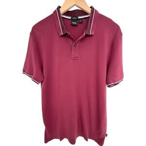Boss Red Polos BOSS Polo Burgundy Large